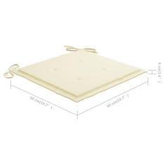 Vidaxl Blazine za vrtne stole 6 kosov krem 50x50x3 cm oxford tkanina