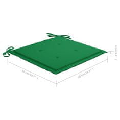 Vidaxl Blazine za vrtne stole 6 kosov zelene 50x50x3 cm oxford tkanina