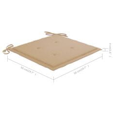 Vidaxl Blazine za vrtne stole 6 kosov bež 50x50x4 cm oxford tkanina