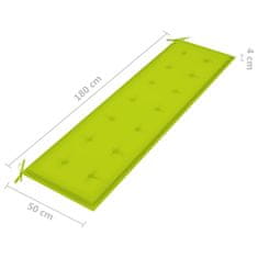 Vidaxl Blazina za vrtno klop svetlo zelena 180x50x3 cm oxford tkanina