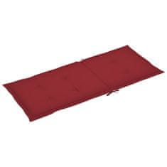 Vidaxl Blazine za vrtne stole 6 kosov vinsko rdeče 120x50x3 cm blago