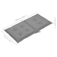 Vidaxl Blazine za vrtne stole 4 kosi sive 100x50x7 cm