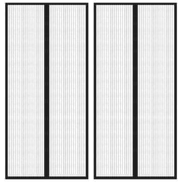 Vidaxl Zavesa proti mrčesu 2 kosa z magnetnimi bloki črna 220x110 cm