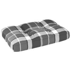Vidaxl Blazina za kavč iz palet siv karo vzorec 60x40x12 cm