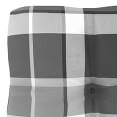 Vidaxl Blazina za kavč iz palet siv karo vzorec 60x40x12 cm