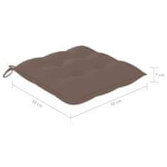 Vidaxl Blazine za stole 4 kosi taupe 50x50x7 cm oxford tkanina