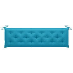 shumee vidaXL Blazina za vrtno klop svetlo modra 180x50x7 cm blago