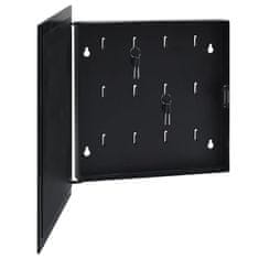 Vidaxl Omarica za ključe z magnetno tablo črna 35x35x5,5 cm