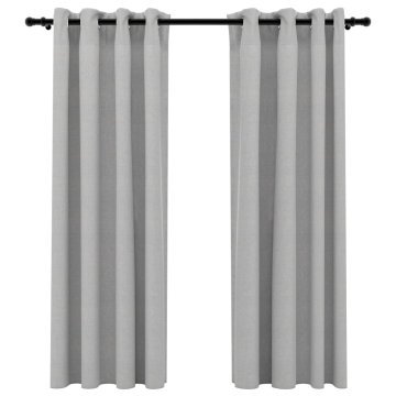 Vidaxl Zatemnitvene zavese z obročki 2 kosa sive 140x175 cm