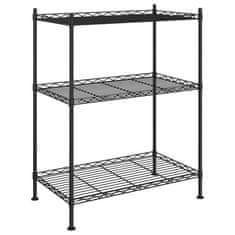 Vidaxl 3-nadstropni regal 60x35x76 cm črn 150 kg