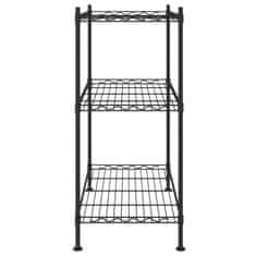 Vidaxl 3-nadstropni regal 60x35x76 cm črn 150 kg