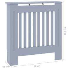 Vidaxl Pokrov za radiator siv MDF 78 cm