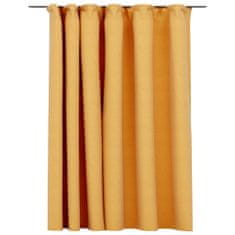 shumee Zatemnitvena zavesa z obešali videz platna rumena 290x245 cm
