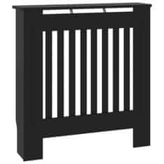 Greatstore Pokrov za radiator MDF črn 78 cm