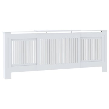Vidaxl Pokrov za radiator MDF bel 205 cm