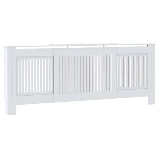 Vidaxl Pokrov za radiator MDF bel 205 cm