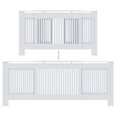 Vidaxl Pokrov za radiator MDF bel 205 cm