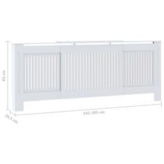 Greatstore Pokrov za radiator MDF bel 205 cm