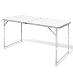 shumee Zložljiva aluminijasta miza za kamp. z nastavljivo višino 120 x 60 cm