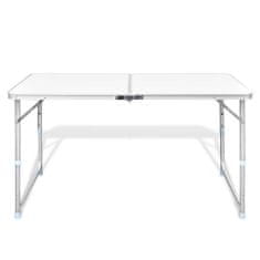 Vidaxl Zložljiva aluminijasta miza za kamp. z nastavljivo višino 120 x 60 cm