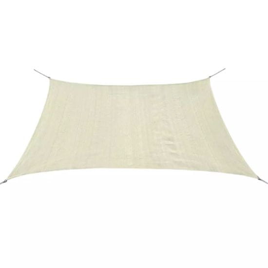 Vidaxl Senčno jadro HDPE kvadratne oblike 2x2 m krem barve