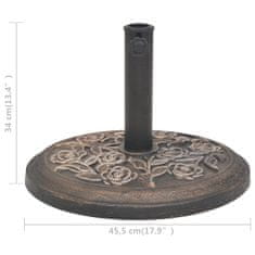 Greatstore Podstavek za senčnik okrogel bronast 9 kg