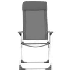 Vidaxl Zložljivi stoli za kampiranje 4 kosi sive barve aluminij