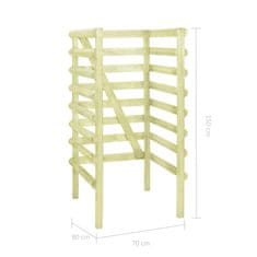 Vidaxl Enojna lopa za smetnjak 70x80x150 cm impregnirana borovina