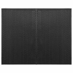 Vidaxl Dvojna lopa za smetnjake črna 153x78x120 cm poli ratan
