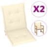 Vidaxl Blazine za vrtne stole 2 kosa krem 100x50x3 cm oxford tkanina