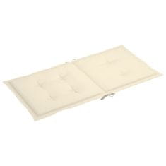 Vidaxl Blazine za vrtne stole 2 kosa krem 100x50x3 cm oxford tkanina