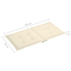 Vidaxl Blazine za vrtne stole 2 kosa krem 100x50x3 cm oxford tkanina