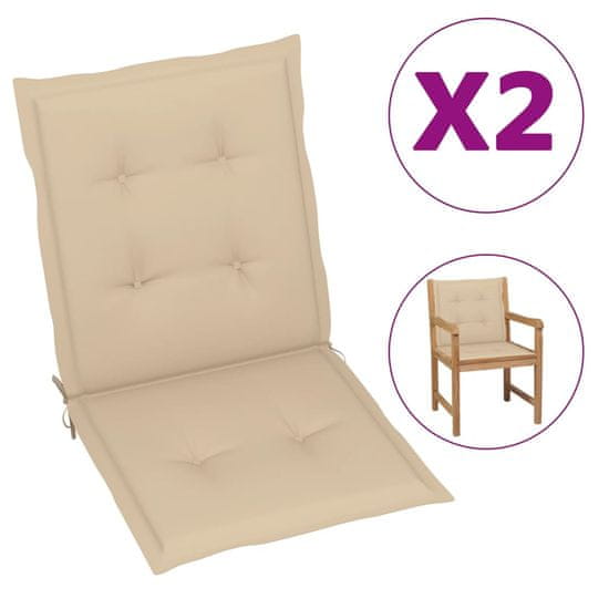 Vidaxl Blazine za vrtne stole 2 kosa bež 100x50x3 cm oxford tkanina