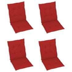 Vidaxl Blazine za vrtne stole 4 kosi rdeče 100x50x3 cm oxford tkanina