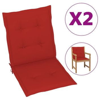 Vidaxl Blazine za vrtne stole 2 kosa rdeče 100x50x3 cm oxford tkanina