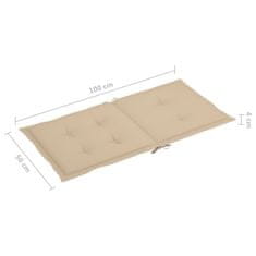 Vidaxl Blazine za vrtne stole 2 kosa bež 100x50x3 cm oxford tkanina
