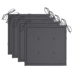 Vidaxl Blazine za vrtne stole 4 kosi antracitne 40x40x4 cm