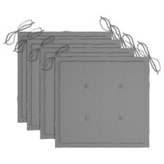 Vidaxl Blazine za vrtne stole 4 kosi sive 40x40x4 cm oxford tkanina