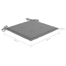 Vidaxl Blazine za vrtne stole 4 kosi sive 40x40x4 cm oxford tkanina