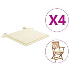 Vidaxl Blazine za vrtne stole 4 kosi krem 40x40x4 cm oxford tkanina