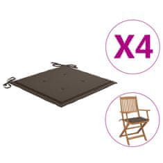 Vidaxl Blazine za vrtne stole 4 kosi taupe 40x40x4 cm oxford tkanina