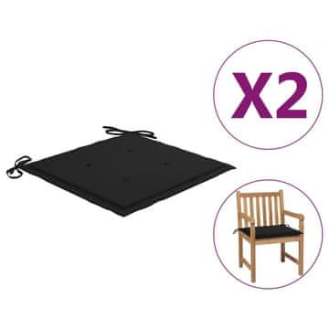 Vidaxl Blazine za vrtne stole 2 kosa črne 50x50x4 cm oxford tkanina