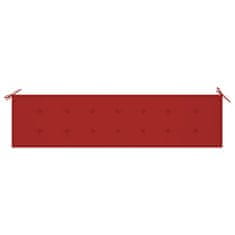 Vidaxl Blazina za vrtno klop rdeča 200x50x4 cm oxford tkanina