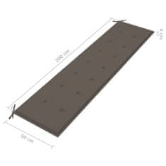 Vidaxl Blazina za vrtno klop taupe 200x50x4 cm oxford tkanina