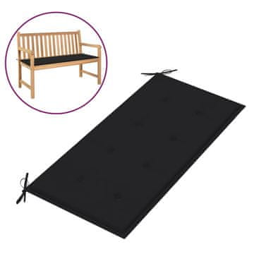 Vidaxl Blazina za vrtno klop črna 100x50x4 cm oxford tkanina
