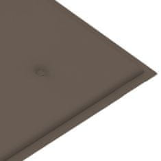 Vidaxl Vrtna klop s taupe blazino 112 cm trdna tikovina