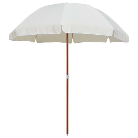 Vidaxl Senčnik z jeklenim drogom 240 cm peščen