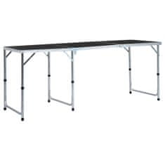 Greatstore Zložljiva miza za kampiranje siva iz aluminija 180x60 cm