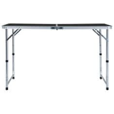 shumee Zložljiva miza za kampiranje siva iz aluminija 120x60 cm