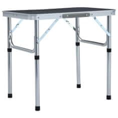 shumee Zložljiva miza za kampiranje siva iz aluminija 60x45 cm